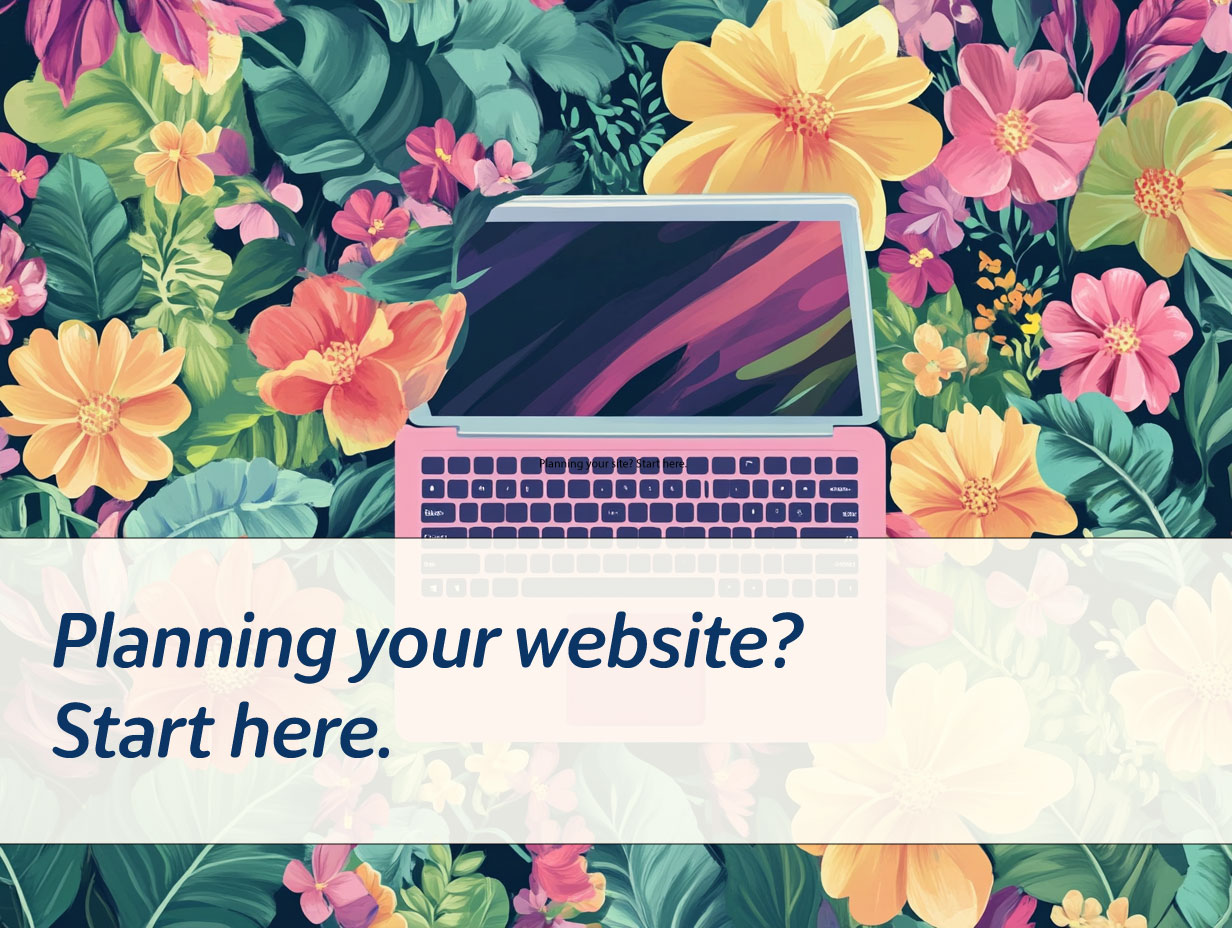 llustration of a desktop setup with platform logos like WordPress, Showit, Squarespace, Webflow, Wix Studio, and Framer — representing website options for modern businesses.